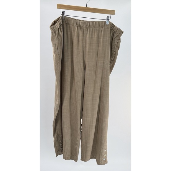 Alfred Dunner Pants - Alfred Dunner Beige Tan Dress Pants Button Detail Elastic Waist Plus Size 22W